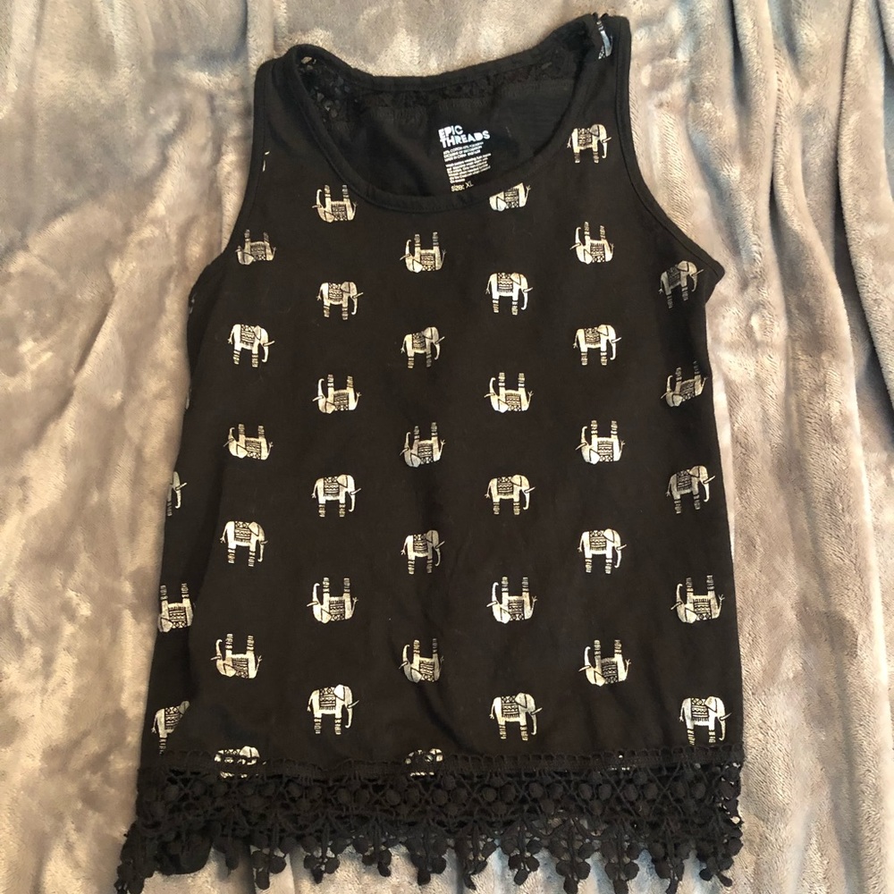 Elephant Print Tank Top